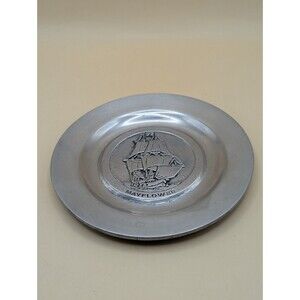 Wilton RWP Pewter Mayflower Plate Small 5-6” Colonial Ship Decor